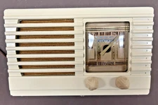 Vintage Philco Ivory Transitone TH-4 Tube Radio 1939 Restored Midget Working