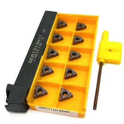 SER1212H11 Außengewinde Drehen Werkzeughalter+10 Stück 11ER A60 CNC Wendeplatten