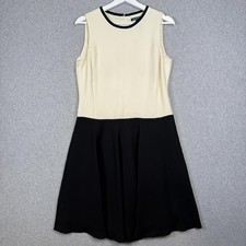 Vintage Lauren Ralph Lauren Women's Size 8 Cream Black Colorblock A Line Dress