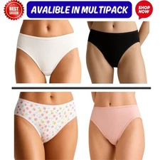 12PACK Women Bikini Brief 100% Cotton High Leg Ladies Knicker Underwear Pack Lot