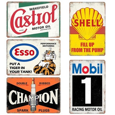 Vintage Metal Garage Signs 5 Stück Retro Car Workshop Wall Decor 30x20cm