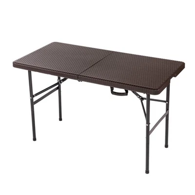 NEW! 4ft 1.2m Folding Heavy Duty Outdoor Rattan Trestle Party Garden Table - Image 1 of 4