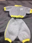 Vintage Cabbage Patch Kids/Doll Clothes Gray/Yellow  Cat Sweatsuit (674)