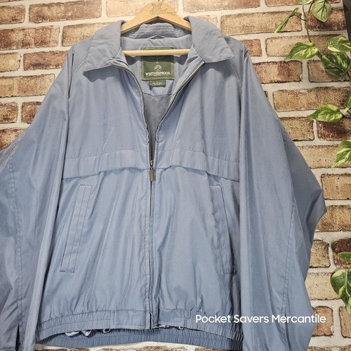 Weatherproof Mens LG Full Zip Blue All Season Microfiber Windbreaker Golf Jacket