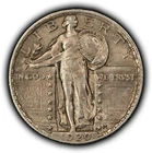 1920 25c Standing Liberty Silver Quarter - Original AU - SKU-Y6395