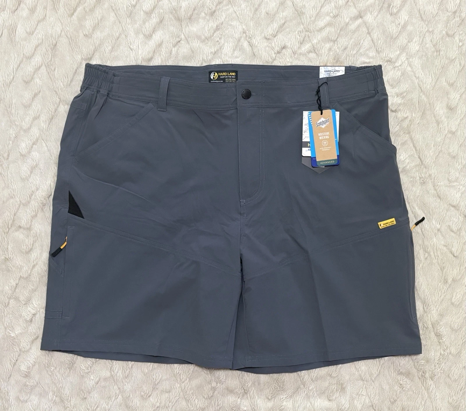 NEW Hard Land GJ24146 Sun Protection Gray Quick Dry Hiking Cargo Shorts 46 W