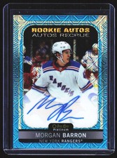 2021-22 O-Pee-Chee Platinum #R-MB Morgan Barron Rookie-Autographs-Blue-Traxx