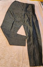 Jones NY Gray Women's Dress Pants Size 12 Linen Blend Straight Leg