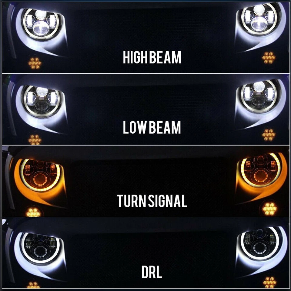 2X 7" Faros LED Redondos Alto/Bajo Halo DRL Proyector Para Ford Modelo A 1930 1931 Foto 4 de 4