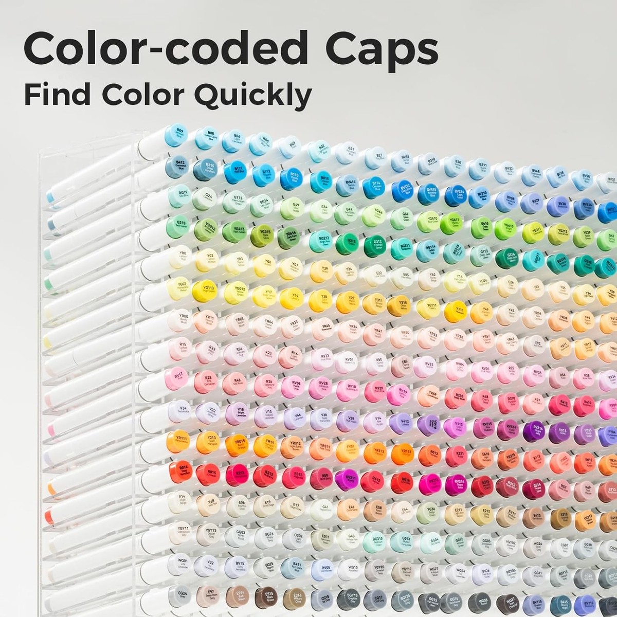 Ohuhu Alcohol Markers 168-color Double Tipped Brush & Fine