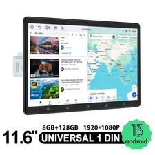 11.6 Inch Android Single Din GPS Navigation Detachable Touch Screen Bluetooth FM