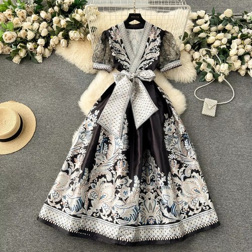 Robe élégante Longue A Fitiori Taille 11/12 Bleu Foncé - Soirée/cocktail - Occasion TB