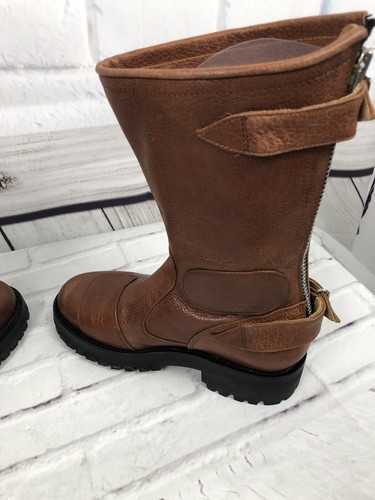 NEU Gasolina Damen hohe Octane handgefertigte braune Motorradstiefel Größe 5,5 D - Bild 7 von 11