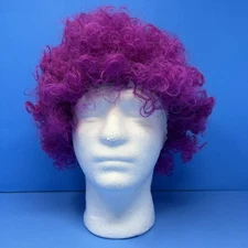 Halloween Clown Costume Wig Purple Afro 60s 70s Disco Clown