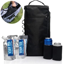 Portable Golf Leakproof Cooler Bag W/ 2 Ice Packs Picnic Drink Beer Can Storage