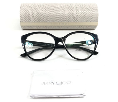 Jimmy Choo Eyeglasses Frames JC3009 5000 Shiny Black Cat Eye