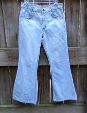 Vintage 1970  s Levi  s Orange Tab Flare Jeans Bleached Bell Bottoms 30 X 29
