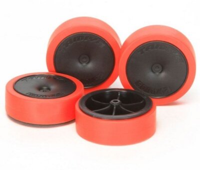 Tamiya 95370 Mini 4WD Large-Diameter Low-Profile Red Tires w