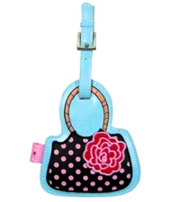 ✤ New FLUFF Suitcase Handbag Purse LUGGAGE TAG Flower Rose Bag Backpack ID Pouch