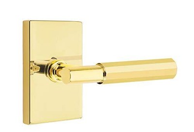 Emtek Select Privacy, Rectangular Rosette, T-Bar Stem, Faceted Handle US3NL RH