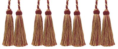 Dekopro Vorhanghalter, Style# ICT, Color# 1253 - Bordeaux Gold Rot, Set 4