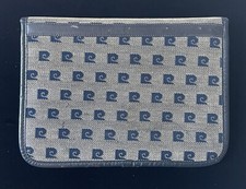 Vintage 1950s Pierre Cardin Envelope Clutch Canvas Leather Purse