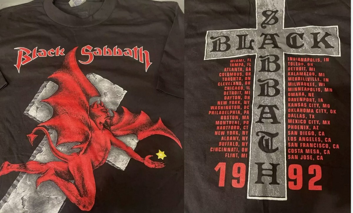 Single Stitch Black Sabbath 1992 Tour Double Sided T Shirt Full