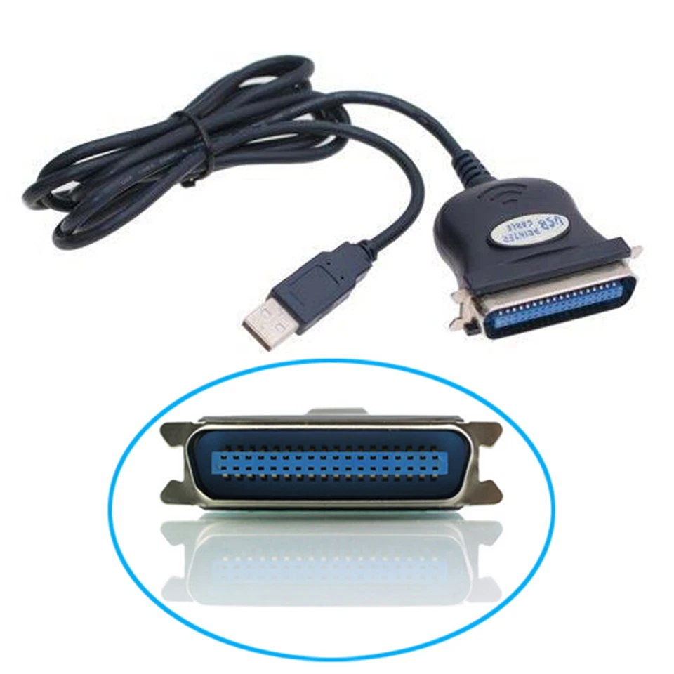 M40C Druckerkabel USB auf Parallel Adapter Kabel DB36 IEEE- 1284 Parallel 0.8m - Bild 3 von 4
