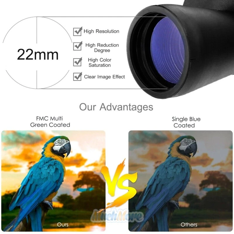 180x100 Military Zoom Powerful Binoculars Day/Low Night Optics Hunting with Case - Image 4 of 4