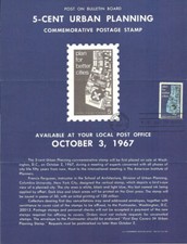 #1333 5c Urban Planning Stamp Poster- Unofficial Souvenir Page Folded MC