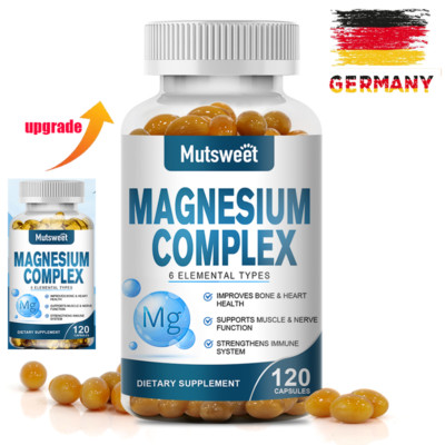 Magnesium-Komplex-Ergänzung, Taurat, Malat, Citrat, Oxid für Muskeln und Knochen