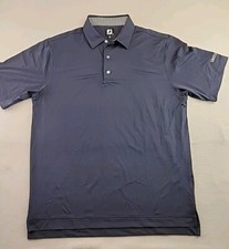 Foot Joy Century Bank Logo Polo Shirt Mens Large Blue Polyester