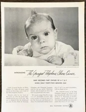 1952 Bell Telephone System PRINT AD Baby Becomes Part Owner of AT&T