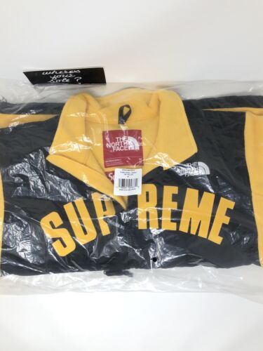 Supreme The North Face TNF Arc Logo Denali Fleece Jacket Yellow sz 