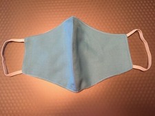  HANDMADE FACE MASK BLUE COLOR COTTON FABRIC CLOTH WASHABLE /REUSABLE. NEW