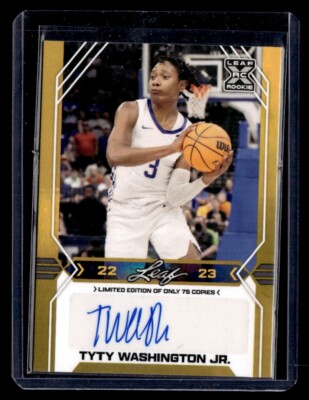 2022-23 Leaf Draft Gold * TyTy WASHINGTON Jr. * Card #BA-TWJ RC Rookie AUTO