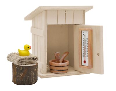 Wichtel Zubehör Wellness Sauna Holz Saunahäuschen Badeente Handtuch SET