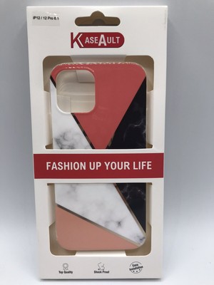 iPhone 12 6.1 - Gold Electroplated Marble Hard TPU Case Power Marble Color