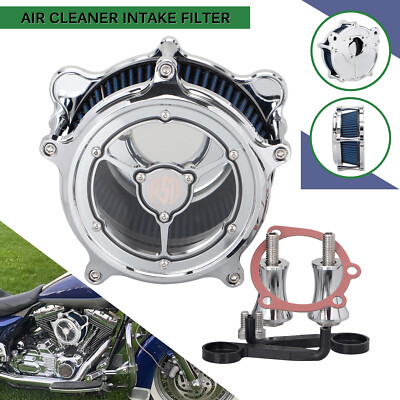 OUMURS CNC Contrast Cut Air Cleaner Intake Filter For Harley Dyna Softail Touring – Black - View #2