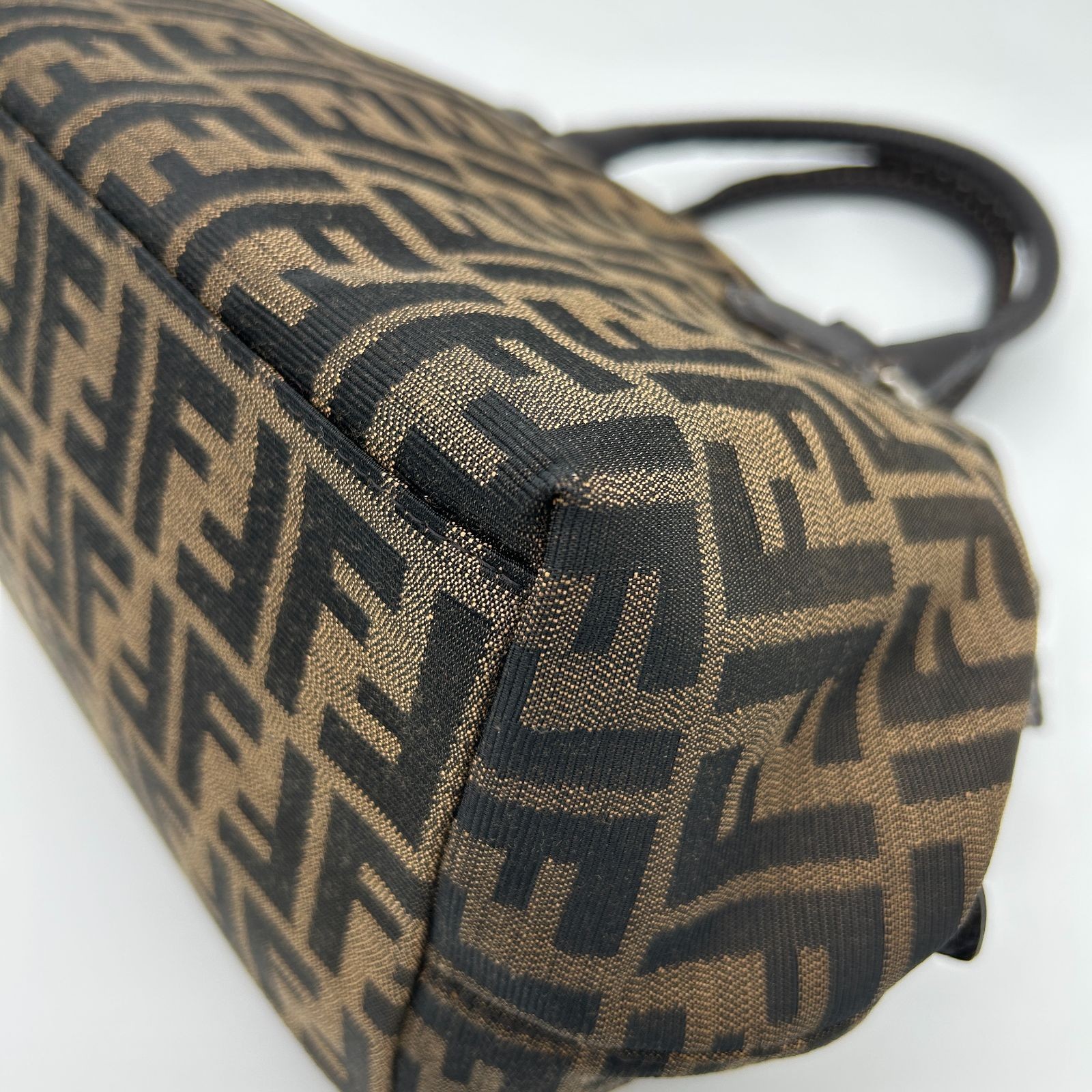 FENDI Shoulder Bag Brown Mamma Roman Leather Zucca Pattern Women From Japan thumbnail 8