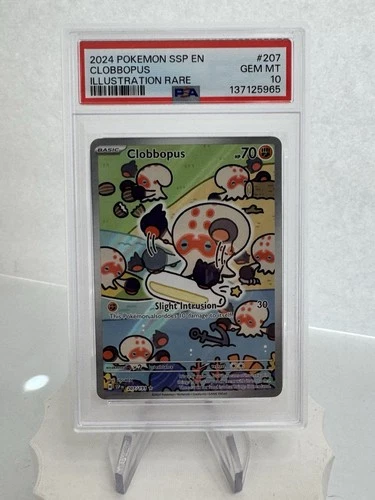 Pokémon TCG Clobbopus Illustration Rare Card 207/191 Surging Sparks 2024, PSA 10