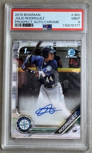 2019 Bowman Chrome Prospects Julio Rodriguez Auto Bowman 1st - PSA 9 Mariners
