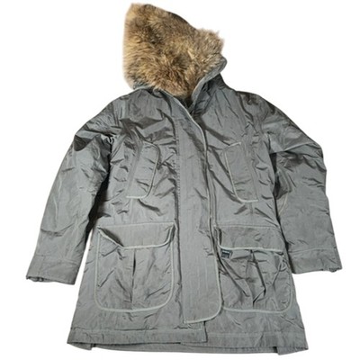Peak Performance Mantel M grau Milan Parka GORE-TEX Daunenjacke Kunstfell Kapuze