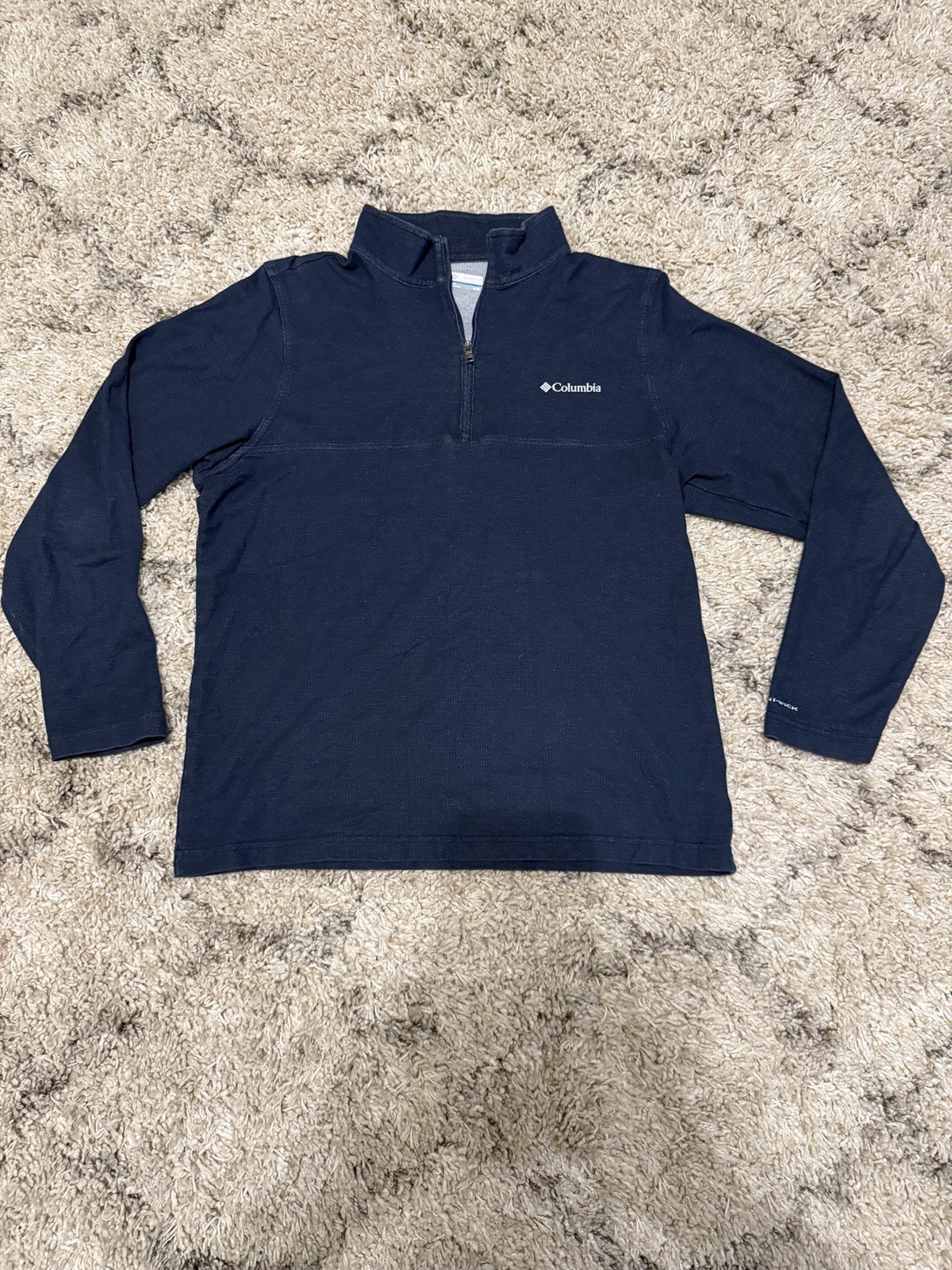 Columbia Klamath Range II Half Zip Fleece Blue Pullover Jacket Sweatshirt Medium