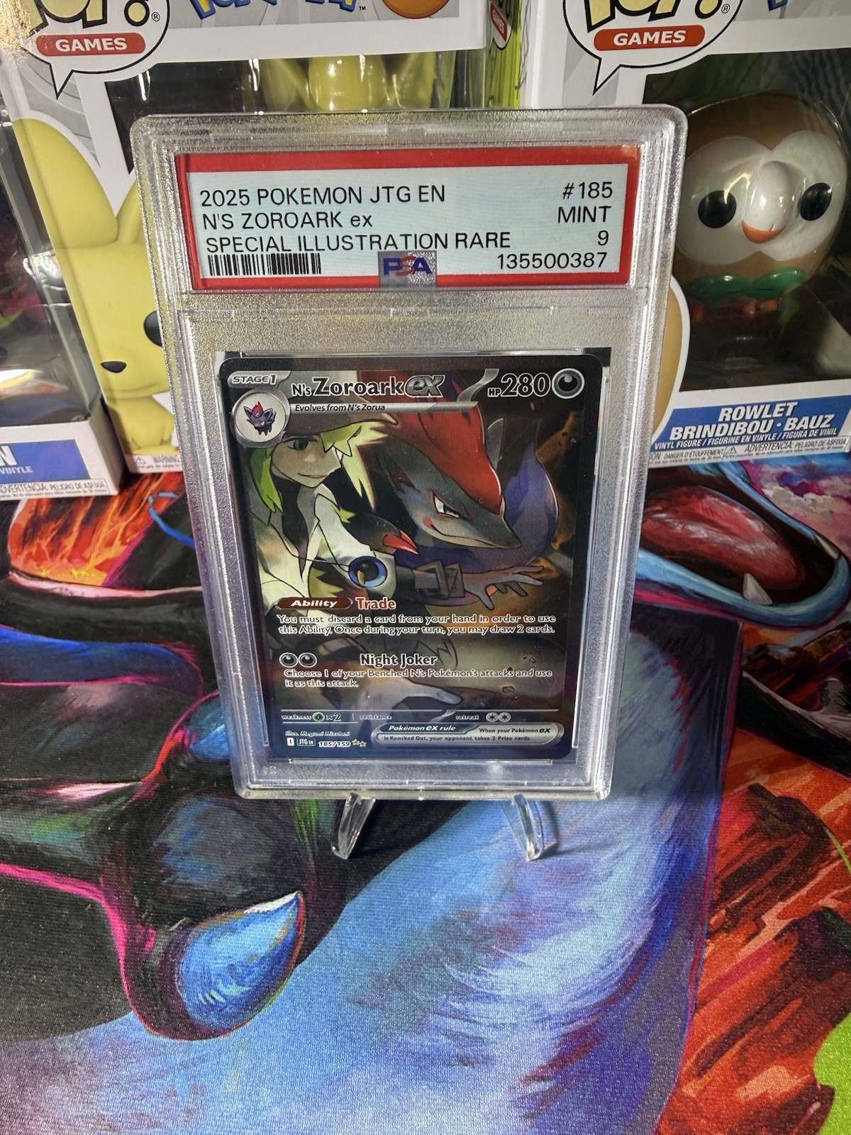 2025 POKEMON JTG EN-JOURNEY TOGETHER #185 N'S ZOROARK EX PSA 9