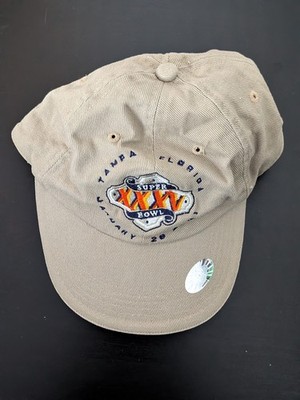 Superbowl 35 Tampa Hat Strapback Tan Drew Pearson OSFM