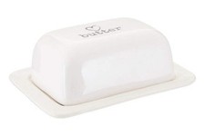 Image of White Ceramic Butter Dish | Charm