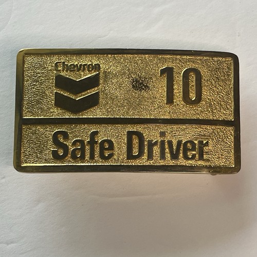 Vintage Chevron 10-Year Safe Driver Belt Buckle