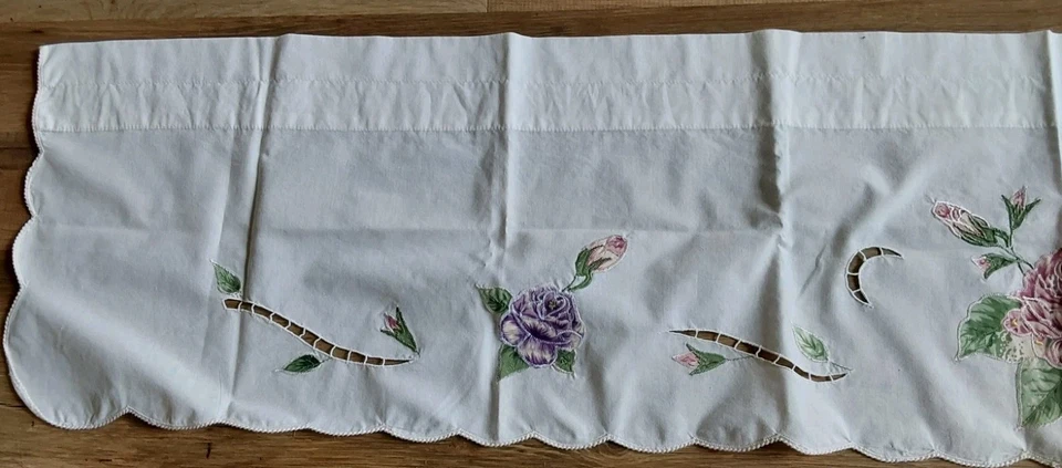 Apliques florales cenefas bordes de vieira recortados rosas 2 paneles 62x12 Foto 3 de 4