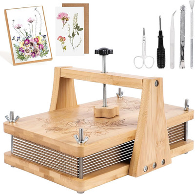 1Set Large Wooden Flower Press Kit - Even Pressure Flowers Pressed DIY Arts Set 